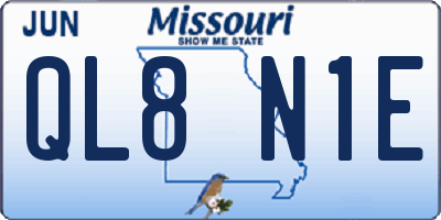 MO license plate QL8N1E