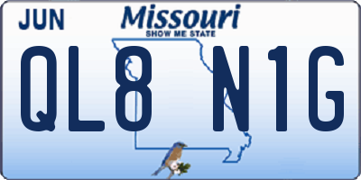 MO license plate QL8N1G