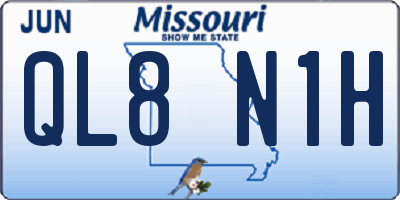 MO license plate QL8N1H