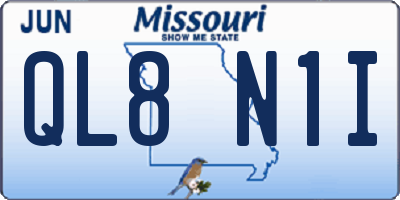 MO license plate QL8N1I