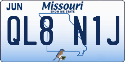 MO license plate QL8N1J