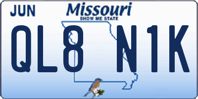 MO license plate QL8N1K