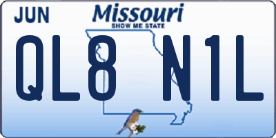 MO license plate QL8N1L