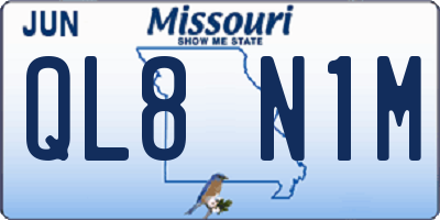 MO license plate QL8N1M