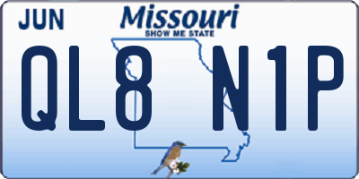 MO license plate QL8N1P