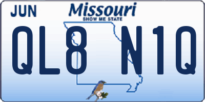 MO license plate QL8N1Q