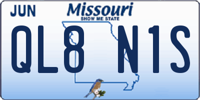 MO license plate QL8N1S