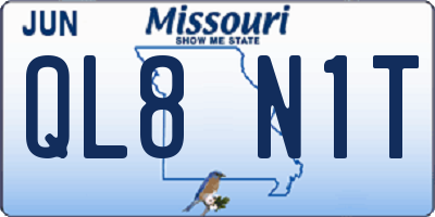 MO license plate QL8N1T