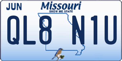 MO license plate QL8N1U