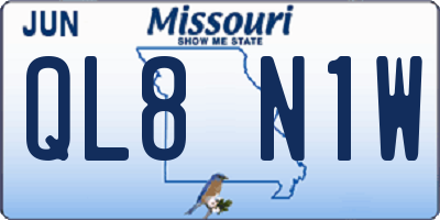 MO license plate QL8N1W