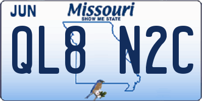 MO license plate QL8N2C
