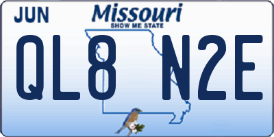 MO license plate QL8N2E