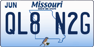MO license plate QL8N2G