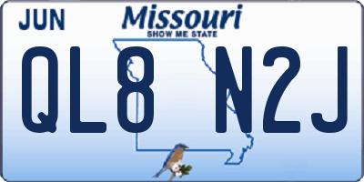 MO license plate QL8N2J