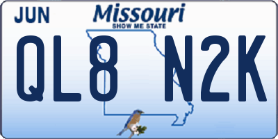 MO license plate QL8N2K