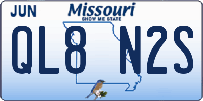 MO license plate QL8N2S