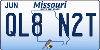 MO license plate QL8N2T