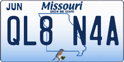 MO license plate QL8N4A