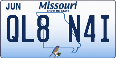 MO license plate QL8N4I