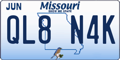 MO license plate QL8N4K