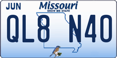 MO license plate QL8N4O