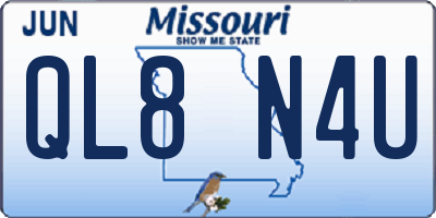 MO license plate QL8N4U
