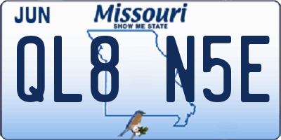 MO license plate QL8N5E