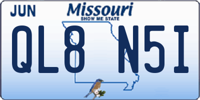 MO license plate QL8N5I
