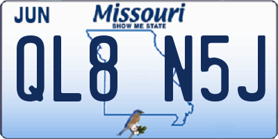 MO license plate QL8N5J