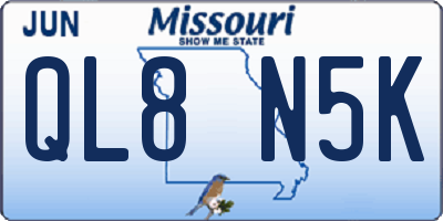 MO license plate QL8N5K