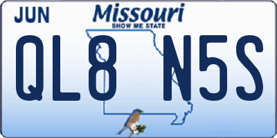 MO license plate QL8N5S