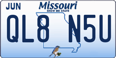 MO license plate QL8N5U