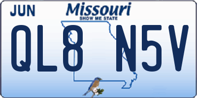 MO license plate QL8N5V