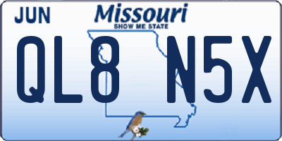 MO license plate QL8N5X