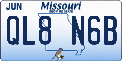 MO license plate QL8N6B