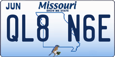 MO license plate QL8N6E
