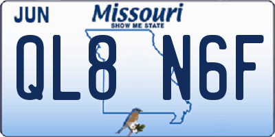 MO license plate QL8N6F