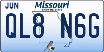 MO license plate QL8N6G