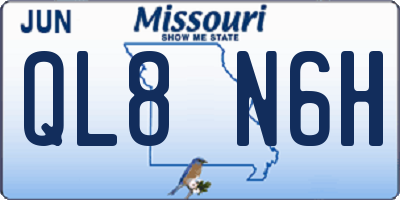 MO license plate QL8N6H
