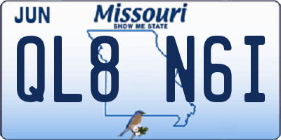 MO license plate QL8N6I