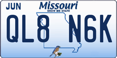 MO license plate QL8N6K