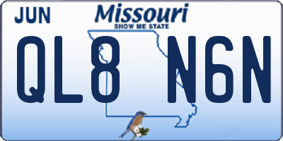 MO license plate QL8N6N