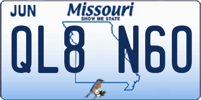 MO license plate QL8N6O