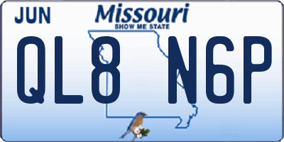 MO license plate QL8N6P