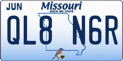 MO license plate QL8N6R
