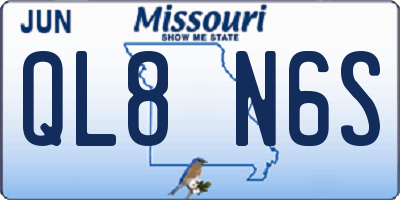 MO license plate QL8N6S