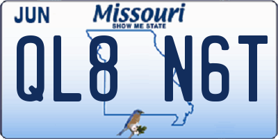 MO license plate QL8N6T