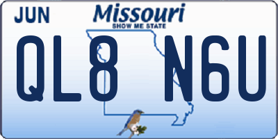 MO license plate QL8N6U