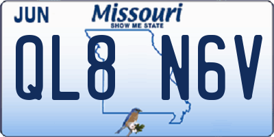 MO license plate QL8N6V