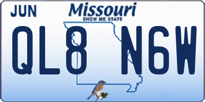 MO license plate QL8N6W